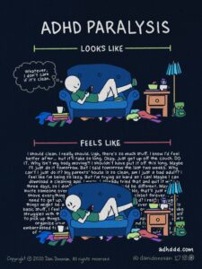 ADHD Paralysis Comic by Dani Donovan