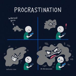Procrastination Monster ADHD Comic by Dani Donovan